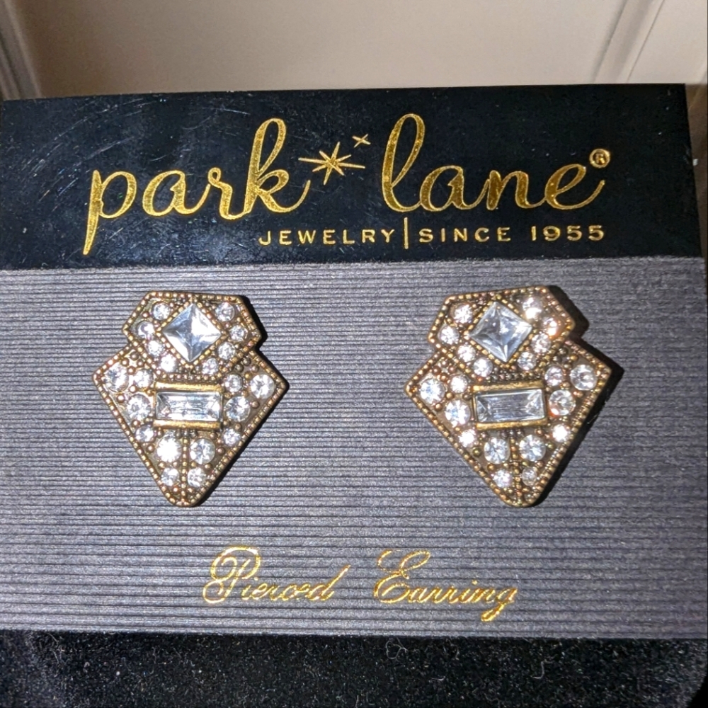 Park Lane Antique Gold and Austrian Swarovski Crystal Earrings